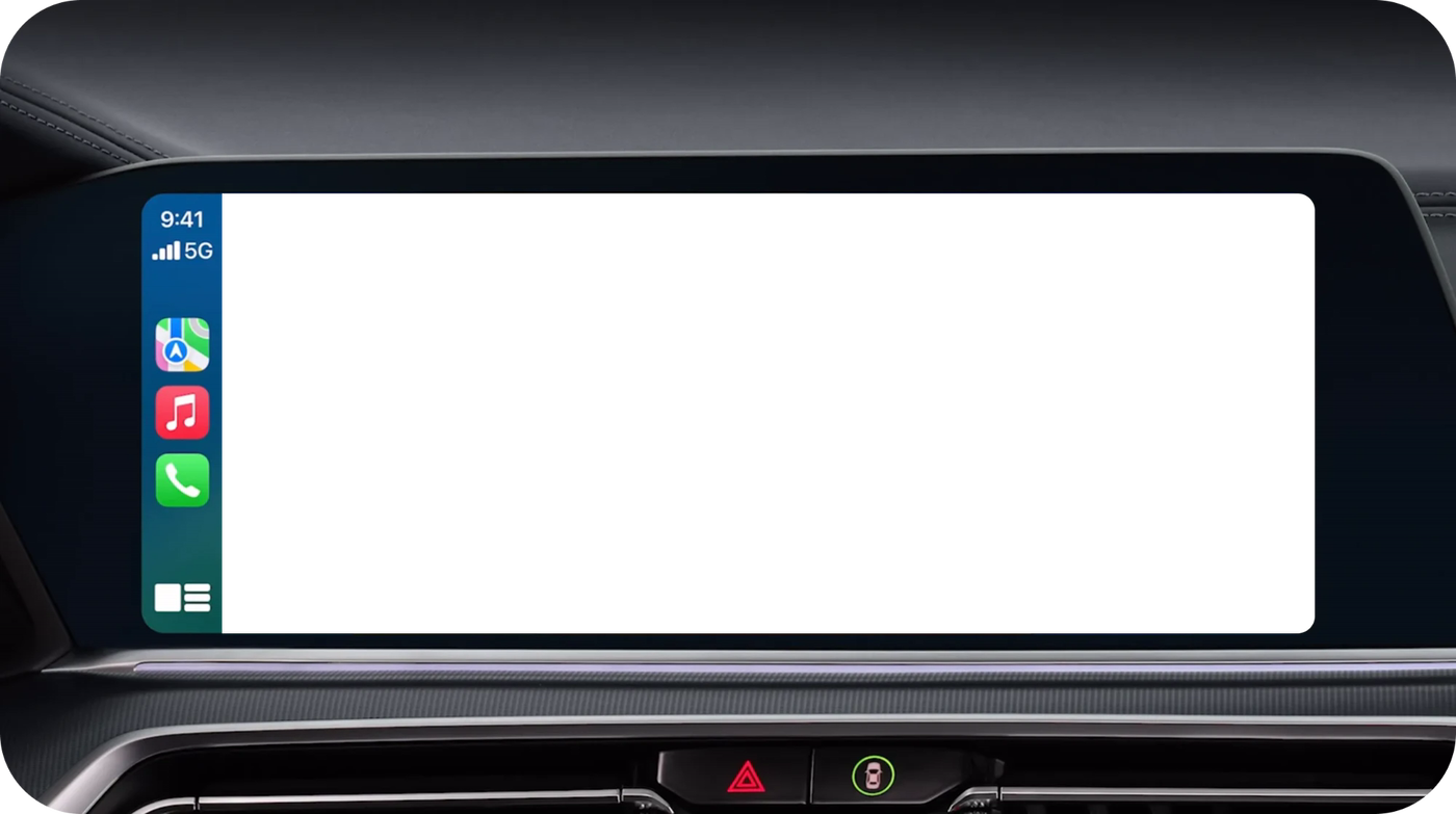A car dashboard whose display plays a live channel with CarScreen